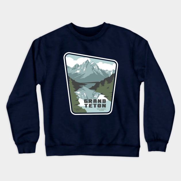 Grand Teton National Park Design Crewneck Sweatshirt by Terrybogard97